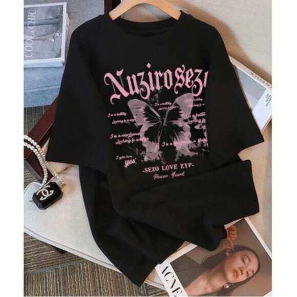 🍋 Printed short-sleeved shirt Retro style Dropped shoulders and sleeves - Picture 1 of 1